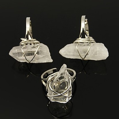 Get Your Girlfriend for Valentines Day Gemstone Rings, Crystal, with Brass Findings, Adjustable, 18mm