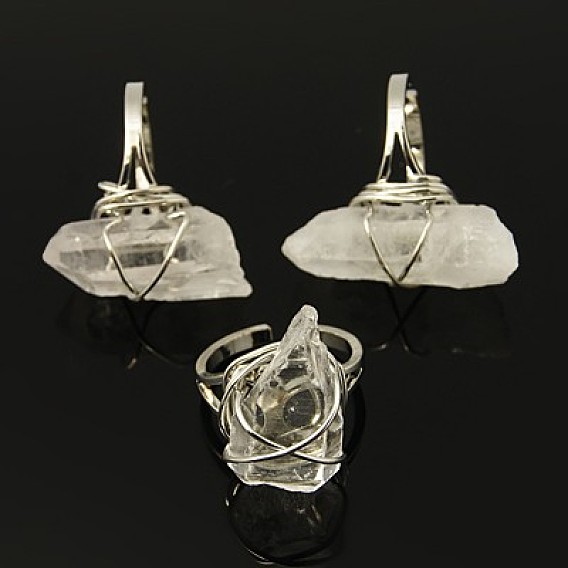 Get Your Girlfriend for Valentines Day Gemstone Rings, Crystal, with Brass Findings, Adjustable, 18mm