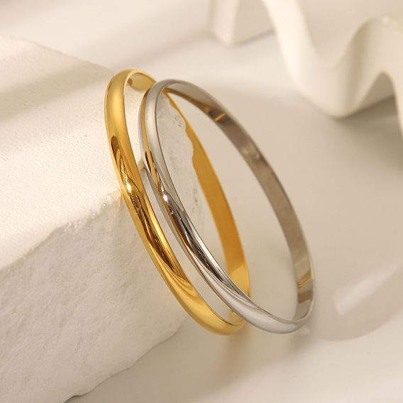 Элегантные 304 простые браслеты из нержавеющей стали для женщин