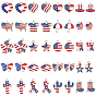 40Pddcs 20 Styles Independence Day Themed Zinc Alloy Enamel Pendants, Light Gold, Red White Blue