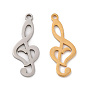 201 Stainless Steel Pendants, Treble Clef