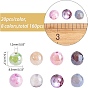 Olycraft 160Pcs 8 Colors Electroplate Natural Agate Beads Strands, Dyed, Faceted, Pearl Luster Plated, Round