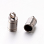 201 концы из нержавеющей стали шнур, трубка, 10x5 мм, отверстие : 2.5 мм, 4 мм внутренним диаметром