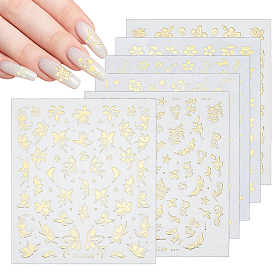 12 листы 6 стили пластиковые наклейки для ногтей, самоклеящийся, для украшения ногтей, узор смешанной формы