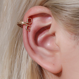 Minimalist Metal Ear Clip Retro Harbor Wind Earring for Men and Women Non-Pierced Ear Cuff Fashionable Bone Clamp