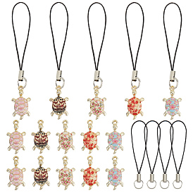 Ремешки из полиэстера, с подвесками из черепаховой эмали