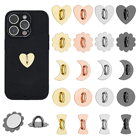 20 шт. 20 стили железная подставка-держатель для сотового телефона, с клейкой спинкой, подножка с кольцом для пальцев, разноцветные