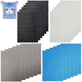 24шт. 4цветов ПВХ сетчатый холст, для изготовления масок для кошек, прямоугольные