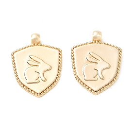 Brass Pendants, Shield with Rabbit Charms