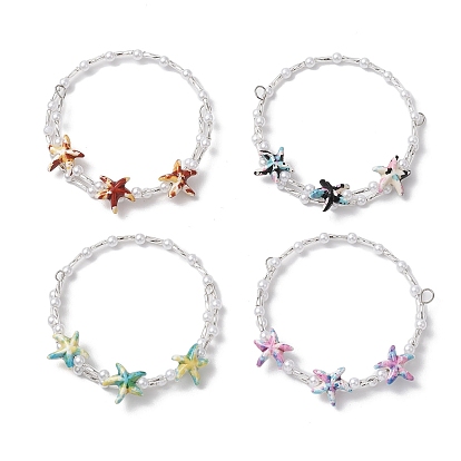 Браслеты из бисера из искусственной бирюзы и искусственного жемчуга, акрила и стеклянного витого стекляруса для женщин