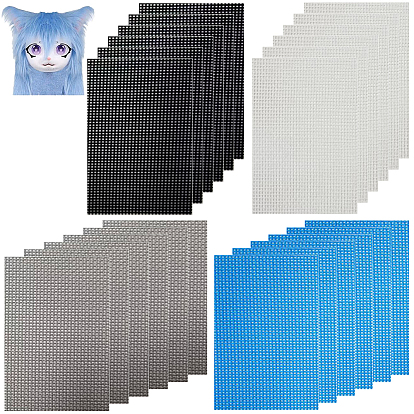 24шт. 4цветов ПВХ сетчатый холст, для изготовления масок для кошек, прямоугольные