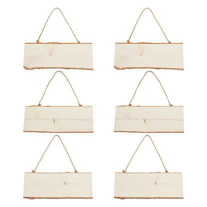 Незавершенные подвесные украшения из дерева, детские принадлежности для рисования, настенные украшения, с веревками из мешковины, прямоугольные