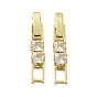 Brass Pave Clear Cubic Zirconia Watch Band Clasps, Long-Lasting Plated, Cadmium Free & Lead Free