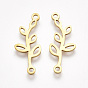 201 Stainless Steel Links Connectors, Laser Cut Links, Branch with Leaf