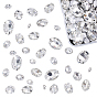 Pointed Back Glass Rhinestone Cabochons, Faceted, Oval