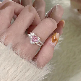 Sweetheart Pink Diamond Ring - Elegant and Luxurious Finger Jewelry for Women