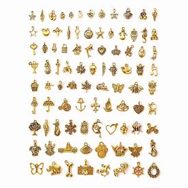 90Pcs 90 Style Tibetan Style Alloy Pendants, Mixed Shapes