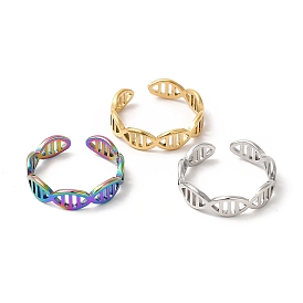 201 кольцо из нержавеющей стали, открытое кольцо манжеты, Кольцо с двойной спиралью молекулы ДНК для мужчин и женщин
