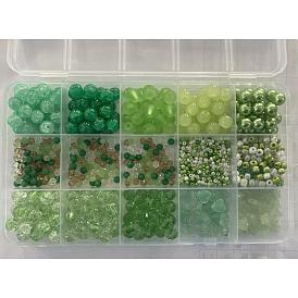DIY Round Acrylic & Glass Beads Jewelry Making Findings Kits