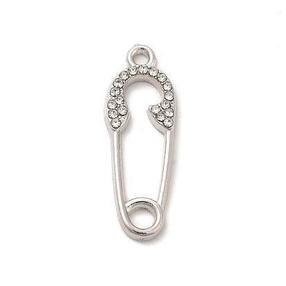 Подвески из сплава со стразами, английская булавка