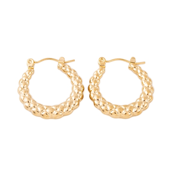 Ионное покрытие (ip) 304 серьги-кольца из нержавеющей стали для женщин, текстурированное кольцо