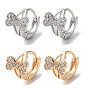 Rack Plating Brass Micro Pave Cubic Zirconia Hoop Earrings, Bowknot