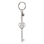 Iron Split Keychains, with Alloy Pendants, Key & Heart