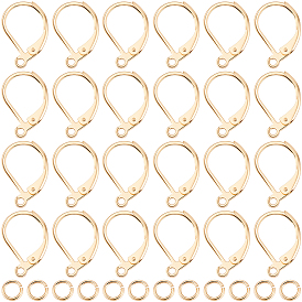 30 шт. 304 серьги с рычагом из нержавеющей стали, с петлей, 30шт стойки с покрытием из латуни