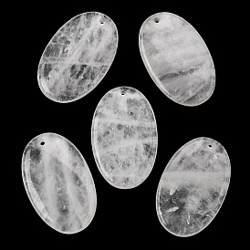 Природный кристалл кварца большие подвески, плоские овальные подвески из горного хрусталя