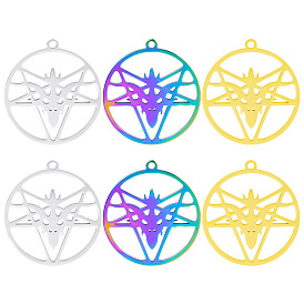 Fashion creative goat pentagram diy jewelry accessories necklace colorful steel color stainless steel pendant