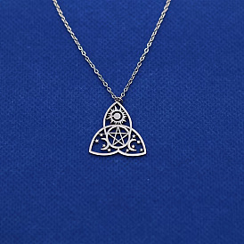 Стиль хип-хоп 201 ожерелья из нержавеющей стали с подвеской в виде викингов трикветра/троичного узла для мужчин