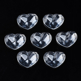 Transparent Resin Cabochons, Water Ripple, Heart