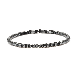 Synthetic Hematite Disc Beaded Stretch Bracelet, Gemstone Jewelry for Men Women