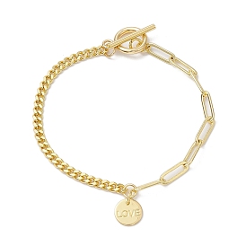 Brass Charm Bracelets, Curb Chains & Paperclip Chains Bracelets for Women, Golden
