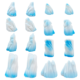 16Pcs 8 Style Resin Iceberg Mini Model, Micro Landscape Dollhouse Accessories, Pretending Prop Decorations
