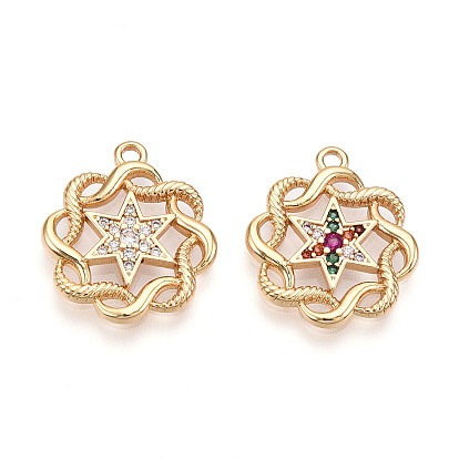 Латунные микро проложить кубического циркония подвески, подвески в виде звезд и петель, долговечный, без никеля 
