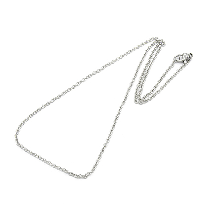Unisex 304 Stainless Steel Cable Chain Necklace with Lobster Claw Clasps