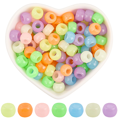 800 шт. Светящиеся акриловые бусины, светится в темноте, круглые