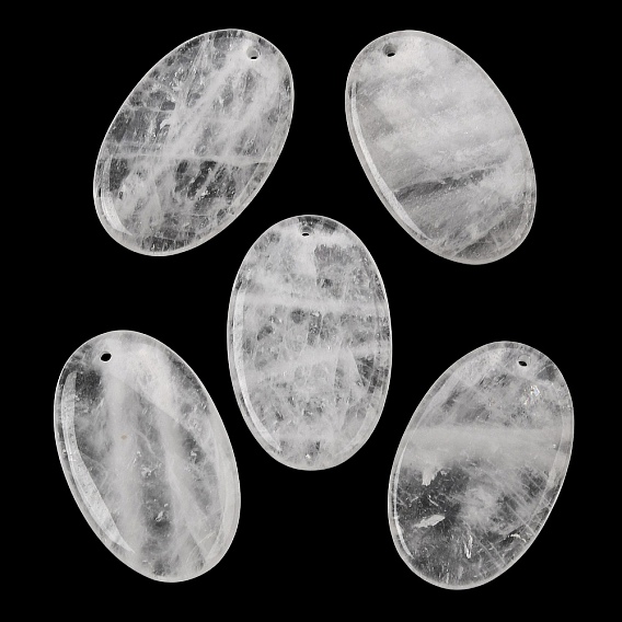 Природный кристалл кварца большие подвески, плоские овальные подвески из горного хрусталя