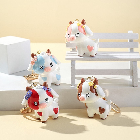 Брелки из смолы, украшения для сумок и кошельков, крупный рогатый скот