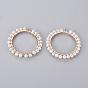 Rack Plating Iron Pendants, with Plastic Imitation Pearl Beads, Ring/Circle, White