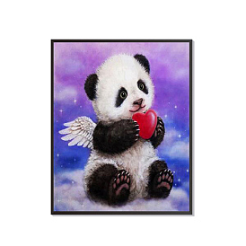 Набор для алмазной живописи панда ангел с сердцем своими руками, включая сумку со стразами из смолы, алмазная липкая ручка, поднос тарелка и клей глина