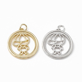 Brass Pendants, with Jump Ring, Ring with Boy Charms