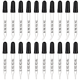 PandaHall Elite Straight & Bent Tip Glass Droppers, Graduated Pipettes, for Essential Oils Art Liquid Plant Nutrients
