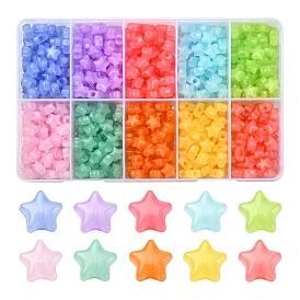 600 piezas 10 colores perlas de acrílico de gelatina de imitación, estrella