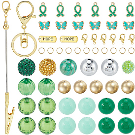 Набор для изготовления браслетов из сплава своими руками: инструмент, вспомогательное средство для изготовления ювелирных изделий, зажим для бусин, крокодил., включая бусины из смолы и акрила., Подвески из эмали и сплава