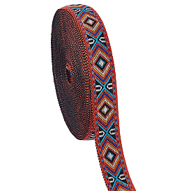 10 полиэстеровые ленты с вышивкой в этническом стиле, жаккардовая лента, аксессуары для одежды, ромб шаблон