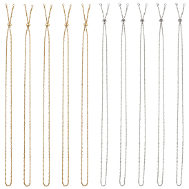 10 шт. 2 цвета 304 изготовление ожерелий из нержавеющей стали в Сингапуре, с латунными скользящими бусинами