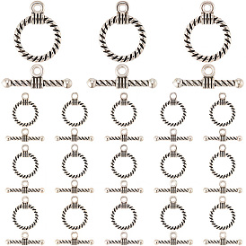 120 наборы застежек-тоглов из сплава в тибетском стиле, без свинца и без кадмия, кольцо