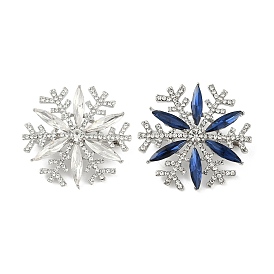 Christmas Snowflake Alloy Rhinestones Brooches, Platinum